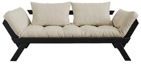 Sofa rozkładana z lnianym pokryciem Karup Design Bebop Black/Linen