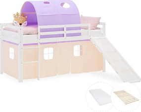 Łóżko piętrowe dla dzieci 90x200 cm białe