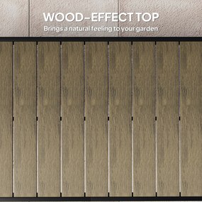 Outsunny Stół Ogrodowy dla 8 Osób, Stół Zewnętrzny, Stół Lounge, Odporny na Warunki Pogodowe, 190 x 90 x 74 cm, Drewno Naturalne