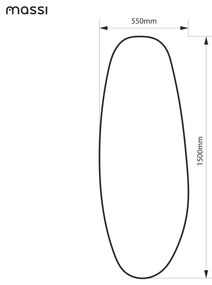 Lustro owalne z podświetleniem bezramowe 55 x 150 cm DELIS LED | Różne kolory szkła : Kolor - Brąz