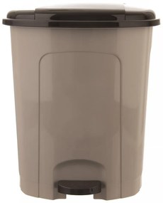 Brązowy plastikowy kosz na śmieci z pedałem 30 l – Orion