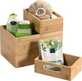 Zestaw trzech pudełek do przechowywania, bambus, Kesper