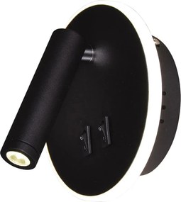 Czarny okrągły kinkiet LED ruchomy - 7X S576 A1-H98