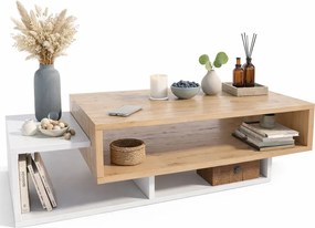 Nowoczesna Ława Do Salonu Dąb Artisan + Biały A1-W58