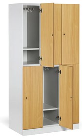 Szafka skrytkowa S1, 6 schowków, 1850 x 900 x 500 mm, demontaż, zamek cylindryczny, drzwi laminowane, brzoza