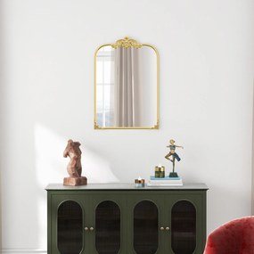 HOMCOM Stylowe Lustro Ścienne, 60x3x87cm, Złoty Kolor