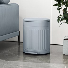 HOMCOM Kosz na śmieci 20L z pedałem, pokrywą, wyjmowanym pojemnikiem wewnętrznym, mechanizm Soft-Close, 36,5 x 31,2 x 45 cm, szary | Aosom PL