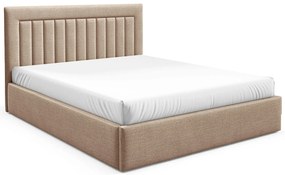 Ciemobeżowe łóżko z pikowanym zagłówkiem 3 rozmiary H2-C65