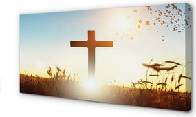 Duży obraz na płótnie Krzyż na Polu w Słońcu