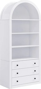 Regał z 3 szufladami i 4 wnękami z MDF - Biały - MARALYN