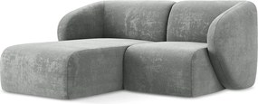 Narożnik lewostronny - z tkaniny szenilowej - szary - LANI