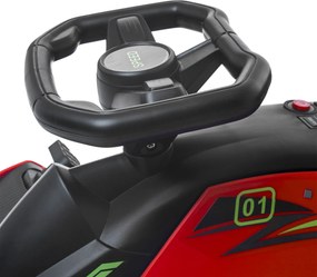 HOMCOM Elektryczny Gokart dla Dzieci z Oponami z Sztucznej Skóry, 3-8 km/h, z Funkcją Świateł i Muzyki, Czerwony