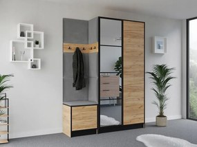 Garderoba EDEN 13 Dąb Craft Złoty + Szary