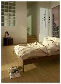 Łóżko dwuosobowe z litego drewna sosnowego bez zagłówka ze stelażem 140x200 cm w naturalnym kolorze Core – Karup Design