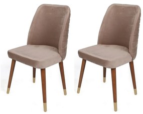 Zestaw krzeseł do jadalni Hugo Beige and Walnut, 2szt.