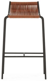 Metalowy hoker w kolorze terakoty (wysokość siedziska 65 cm) Emily – Marckeric