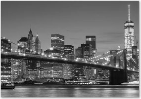 Foto obraz szkło hartowane Manhattan nocą