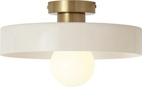 Lampa sufitowa w stylu retro brązowa z beżowym szkłem - Jina