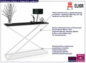 Wąska konsola w nowoczesnym stylu biały + czarny - Ergik 5X