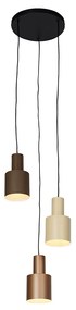 Lampa wisząca brązowa z taupe i beżem 3-światłowa - Ans Nowoczesny Oswietlenie wewnetrzne