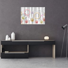 Abstrakcyjny obraz z dmuchawcami (70x50 cm)