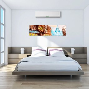 Obraz - Deszczowa pogoda i wieża Eiffla (170x50 cm)