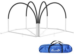 PawHut Zestaw agility dla psów Zestaw treningowy dla psów, 4 elementy, 89 x 69 x 99 cm, Biały+Czarny