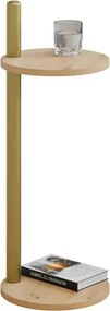 Minimalistyczny stolik pomocniczy dąb artisan + złoty Z7-S74