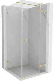 Mexen Lunar T kabina prysznicowa uchylna prawa 70 x 70 cm, transparent, złota szczotkowana - 834T-070-070-55-00-P