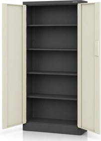 Biurowa szafa metalowa z zamkiem na szyfr antracytowa / dąb sonoma: Eco Design DANIEL, 900 x 1850 x 400 mm