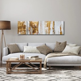 Obraz - Abstrakcja ze zotym (170x50 cm)