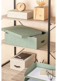 Miętowe kartonowe pojemniki z pokrywką zestaw 3 szt. 31x47x15 cm Inge – Bigso Box of Sweden