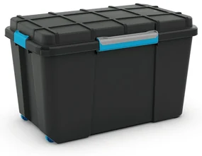 Czarny plastikowy pojemnik z pokrywką 73,5x44,5x46 cm Scuba Box – KIS