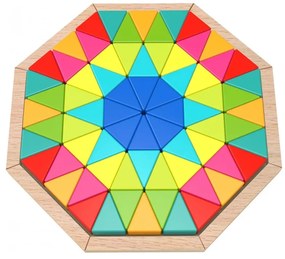 Tooky toy  puzzle ośmiokątne drewniana mozaika edukacyjna (73el.)