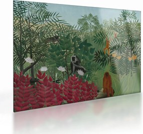 Obraz na szkle - Henri Rousseau, Tropical Forest with Monkeys, reprodukcje (70x50 cm)