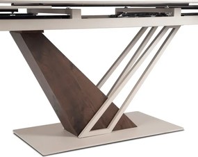 Stół Rozkładany Prostokątny REX 160-220 cm Biały Marmur/Kaszmir Japandi
