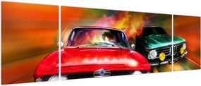 Obraz - Retro samochody wyścigowe (170x50 cm)