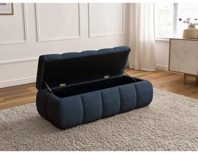Ciemnoniebieska ławka z materiału bouclé – Bobochic Paris