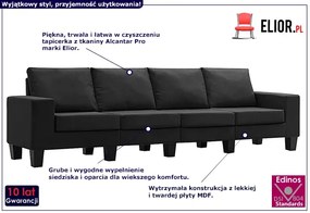 4-osobowa czarna sofa z poduszkami - Lurra 4Q