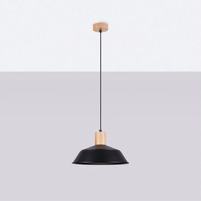 Lampy wiszące skandynawski Fanova, stal - 1 źródło światła 4000K - L.34 x H.120 cm - czarny