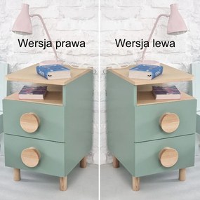 Szafka nocna Dabi z 2 szufladami i półkami