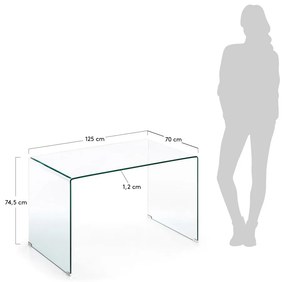 Szklane biurko 70x125 cm Burano – Kave Home