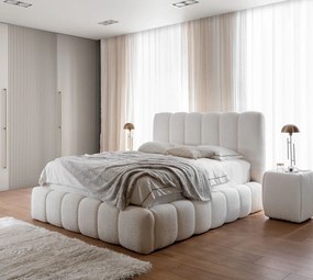Kremowe łóżko tapicerowane chmurka 5 rozmiarów W6-N35