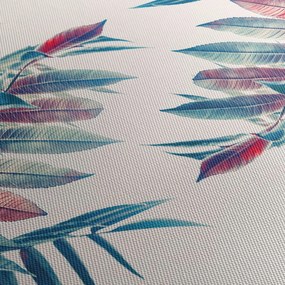 Obraz - Tropikalne liście (z zegarem) (90x30 cm)