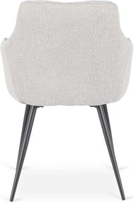 Krzesło Tapicerowane do Salonu NAWARA Szare Boucle Nowoczesne