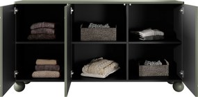 Komoda Sonatia II 150 cm trzydrzwiowa - oliwka / nogi kule