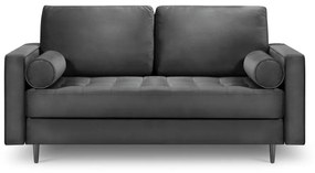 Ciemnoszara aksamitna sofa Milo Casa Santo, 174 cm