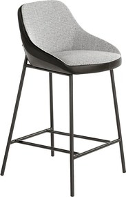 Taboret z szarej tkaniny i czarnej ekoskóry 4100 ANGEL CERDA