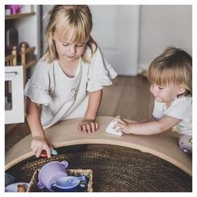 Deska do balansowania z litego drewna sosnowego w naturalnym kolorze 80x30x18 cm Montessori – Meowbaby