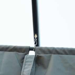 Nowoczesna Pergola Metalowa 3x2m z Dachem Przeciwsłonecznym - Pergola Szara 298x213cm, Idealna Ochrona dla Ogrodu i Tarasu | Aosom PL